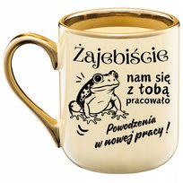 Kubek elegant na pożegnanie koleżanki kolegi odejście z pracy prezent beż