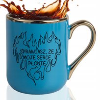 KUBEK ELEGANT Na Prezent Dla Kochanki SPRAWIASZ ŻE SERCE PŁONIE Wzory