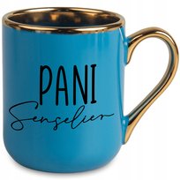 KUBEK ELEGANT NIEBIESKI IDEALNY PREZENT DLA PANI SENSELIER SUPER JAKOŚĆ WZ
