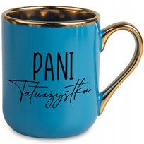 Kubek Elegant Niebieski Idealny Prezent Dla Pani Tatuażystka Jakość Wzory