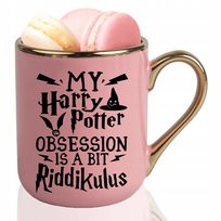 KUBEK ELEGANT Różowy Na Prezent Urodziny HARRY POTTER OBSESSION Wzory