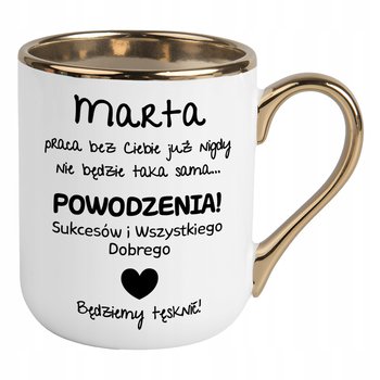 Kubek elegant złoty na odejście z pracy własny nadruk pożegnanie prezent - Kubkotwórnia