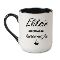 Kubek Eliksir cierpliwości kierowniczki wdech k.a i wydech Czarny 330 coffee