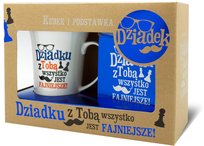 Kubek i podstawka, Dziadek, zestaw, 350 ml 