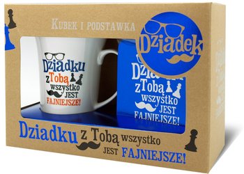 Kubek i podstawka, Dziadek, zestaw, 350 ml  - Pan Dragon