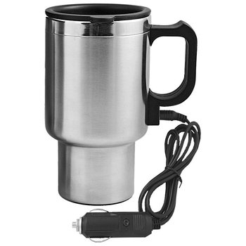Kubek izotermiczny Auto Steel Mug 400 ml z podgrzewaczem, srebrny/czarny - Inna marka