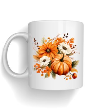 Kubek Jesienny Dynie i Kwiaty - PD.Druk3D