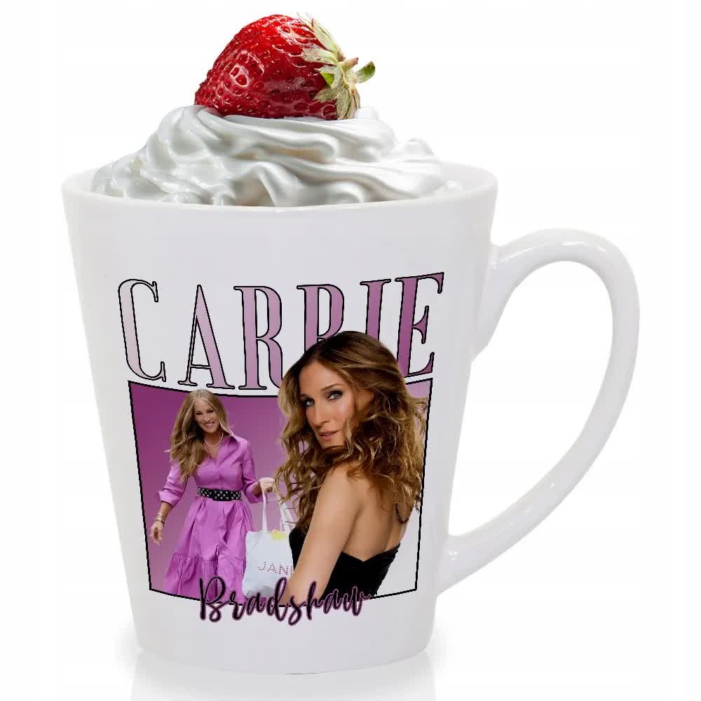Fanek Set Kubek Latte Biały Elegancki CARRIE BRADSHAW Prezent Dla Fanek Serialu ...