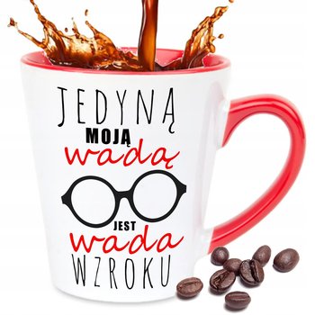 Kubek Latte Mały CZERWONY JEDYNĄ MOJĄ WADĄ ŚMIESZNE DO PRACY WIELE WZORÓW - Inny producent