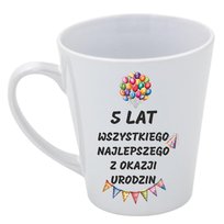 Kubek latte prezent na piąte urodziny, 5 lat