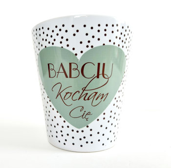 Kubek latte w eleganckim opakowaniu, Babciu Kocham Cię w kropki i serce - Inny producent