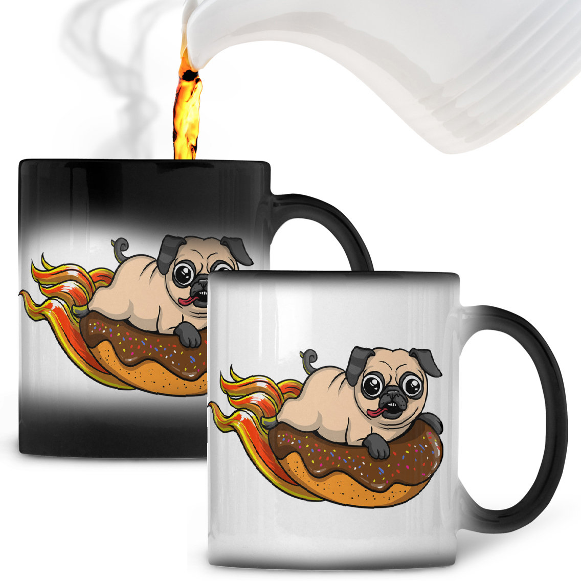 Kubek magiczny Latający Pies Mops Na Pączku - VoloDonum | Sklep EMPIK.COM