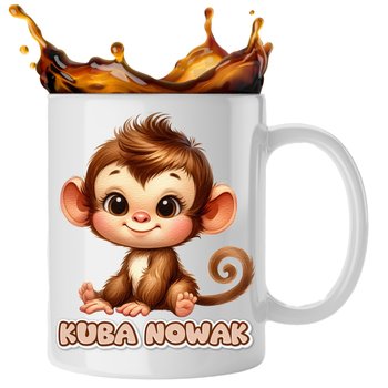 Kubek Małpka Małpa 330ml Z Twoim Napisem I Nadrukiem Ceramika Biały - Inny producent