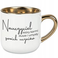 KUBEK MAXI ELEGANT BIAŁY IDEALNY PREZENT NAUCZYCIEL KARMI DUSZE I UMYSŁY