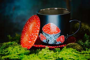 Kubek muchomor z przykrywką i zaparzaczem podkładka - Inny producent