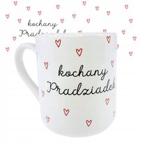 KUBEK na dzień DZIADKA elegancki KOCHANY PRADZIADEK serduszka kubek 330ml