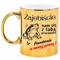 Kubek na Pożegnanie Odejście Koleżanki Kolegi Pracy Złoty śmieszny prezent
