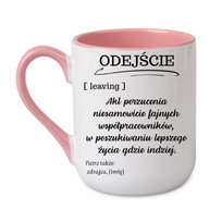 Kubek Odejście z pracy Prezent na Pożegnanie do pracy Różowy 330 coffee