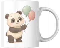 Kubek PANDA Z BALONIKAMI prezent dla dziecka NA URODZINY z pandą