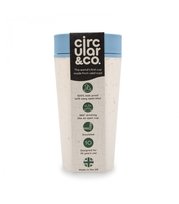 Kubek plastikowy wielorazowy, Cream & Faraway Blue, 340 ml, Circular&Co.