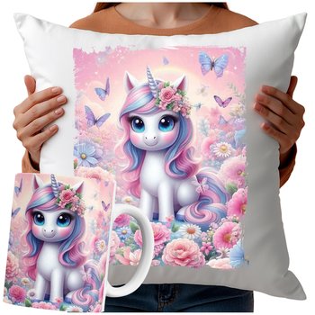 Kubek Poduszka Jednorożec Unicorn 330ml 40x40cm Twój Napis Zestaw Z Nadrukiem - Inny producent