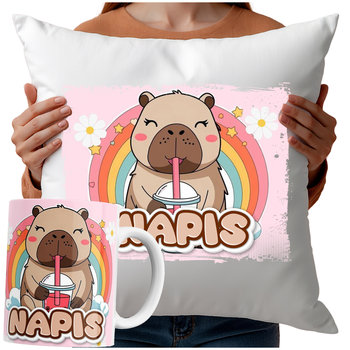 Kubek Poduszka Kapibara 330Ml 40X40Cm  Z Napisem I Nadrukiem Prezent - Inny producent