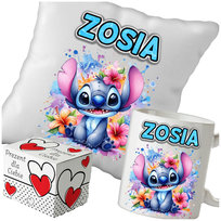 Kubek + Poduszka Lilo i Stich 330ml 40x40cm i Opakowanie Na Prezent i Imię