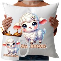 Kubek Poduszka Owca Owieczka 330ml 40x40cm Z Twoim Napisem I Nadrukiem