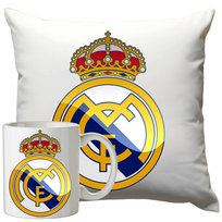 Kubek Poduszka Real Madryt 330ml 40x40cm z Napisem Zestaw Piłkarski