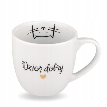 Kubek porcelanowy 300 ml - Złote Serce, Dzień Dobry Kotku - Nadzwyczajnie