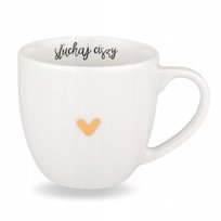 Kubek Porcelanowy 300 ml - Złote Serce, Słuchaj Ciszy