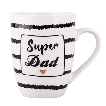 Kubek porcelanowy Baryłka Dek. Super Dad 300 ml, ALTOMDESIGN, czarny - ALTOMDESIGN