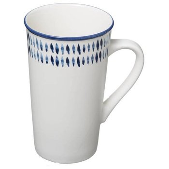 Kubek porcelanowy, klasyczny, MODELLO II: Wzór 1, 500 ml, MIA home, biały - MIA home