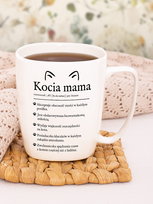 Kubek porcelanowy Kocia mama 380 ml, Nadwyraz.com biały