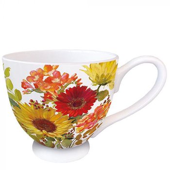 Kubek porcelanowy - Sunny Flowers Cream, Kwiaty 450 ml, Ambiente - Ambiente