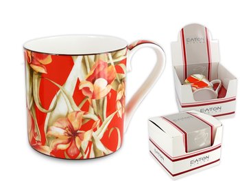 Kubek porcelanowy Turin Tulip (czerwone tło), 350 ml, Eaton - Eaton