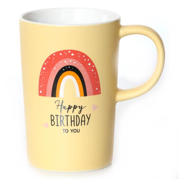 Kubek porcelanowy urodzinowy kubek TĘCZA – prezent, upominek na urodziny z kolorowym, wesołym nadrukiem dla przyjaciela, koleżanki - Cup&You