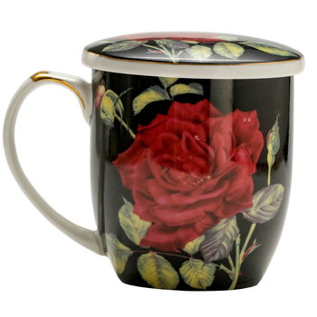 Kubek porcelanowy Z Sitkiem/Zaparzaczem Red Rose/Czerwona Róża 420 ml P4Y - P4Y