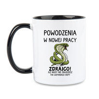Kubek Powodzenia w nowej pracy zdrajco! zabawny kubek Czarny 330