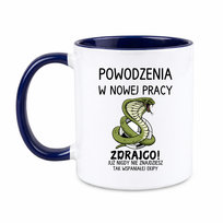Kubek Powodzenia w nowej pracy zdrajco! zabawny kubek Granatowy 330