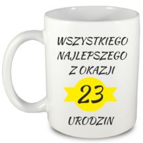 Kubek prezent na 23 urodziny + imię, wersja 1