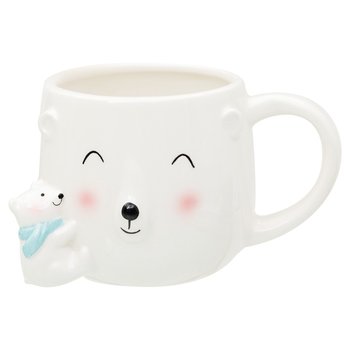 Kubek, Santa's Factory, Biały, Miś, 500 ml - Empik