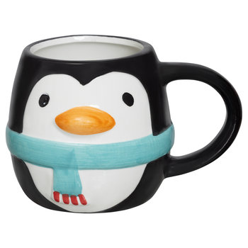 Kubek, Santa's Factory, Pingwinek, Czarny, 350 ml - Empik