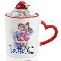 Kubek Serce Red Na Prezent NAJLEPSZEGO TATY Wzory
