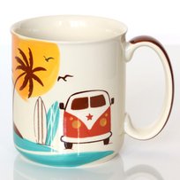 Kubek SUNSET – ręcznie malowane naczynie na kawę herbatę z letnim motywem, uroczy podarunek prezent dla przyjaciela kolegi