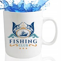 Kubek SUPER BIG XXL BIAŁY Na Prezent Dla Wędkarza Rybaka FISHING CLUB Wzory