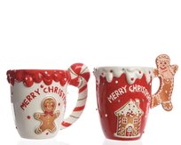 Kubek świąteczny ceramiczny świąteczny na kawę Merry Christmas z piernikiem pierniczkiem