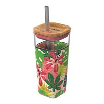 Kubek szklany Dżungla 540 ml QUOKKA, różowy