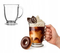Kubek Szklany Kubas Szklanka z Uchem Kawa Herbata Grzaniec Latte 400 ml