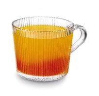 Kubek szklany szeroki filiżanka w prążki Adrio 420ml Florina